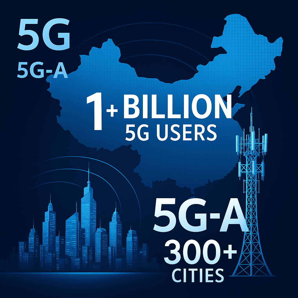 Çin’de 1 Milyar 5G Kullanıcısı ve 300 Şehirde 5G-A